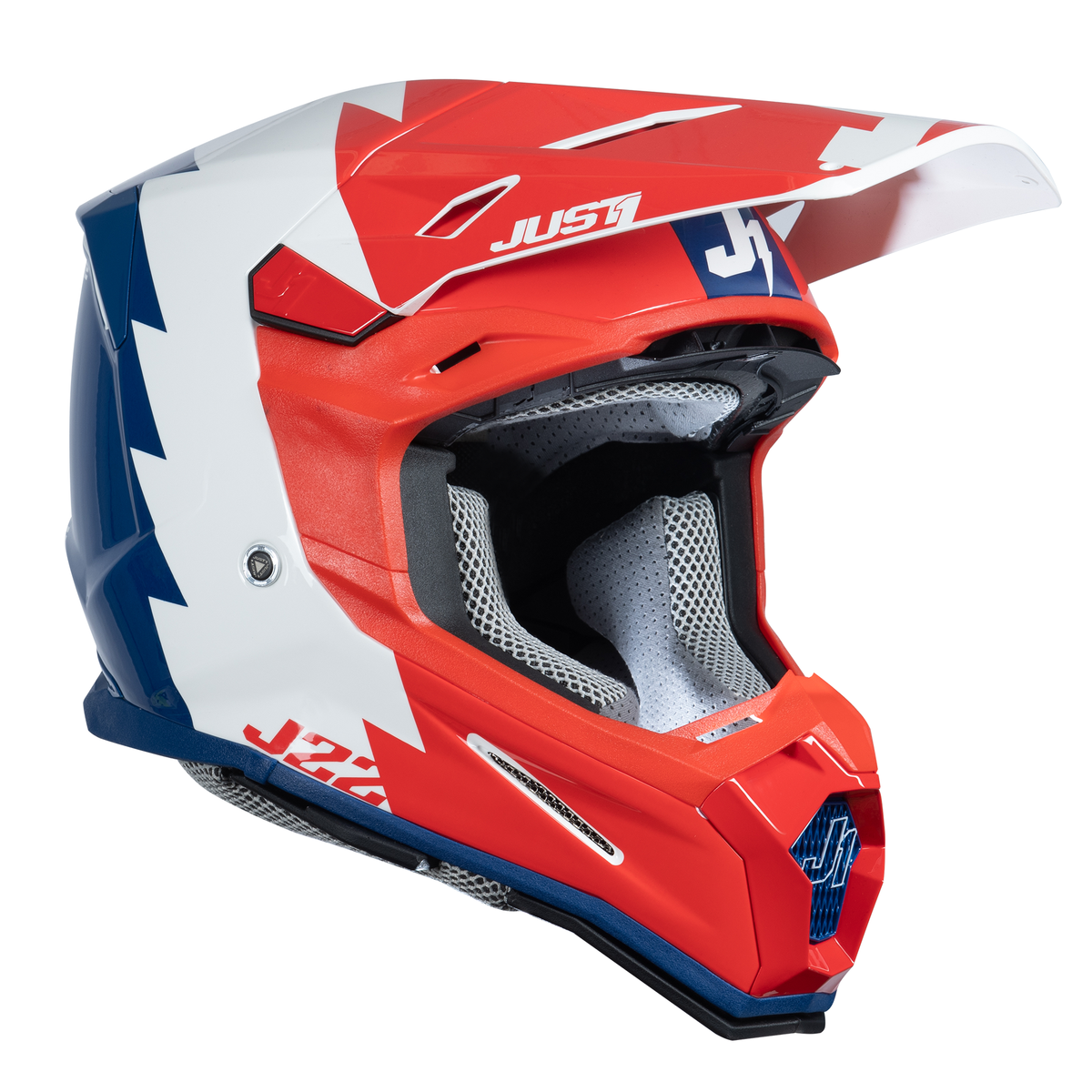 Just1 J22 Motocross Helmet Revolt Red Blue White
