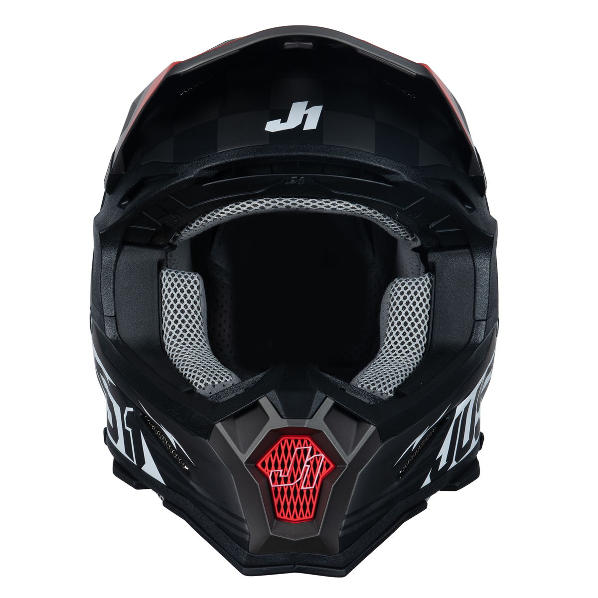 Just1 J22 Motocross Helmet Flagman Red Titanium Black
