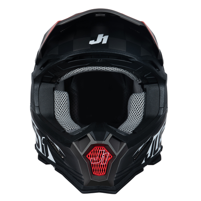 Just1 J22 Motocross Helmet Flagman Red Titanium Black