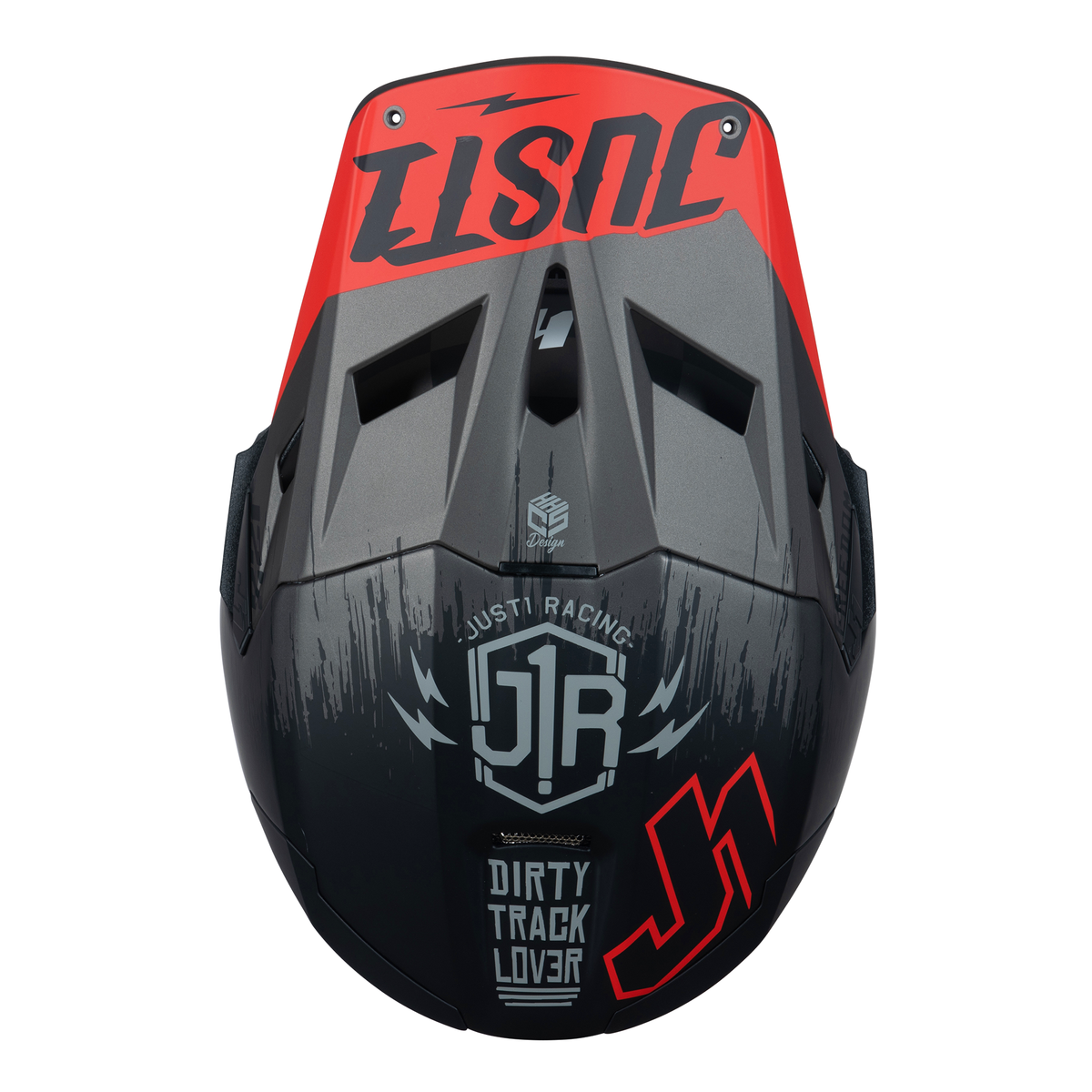 Just1 J22 Motocross Helmet Flagman Red Titanium Black