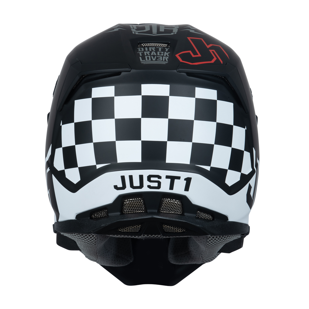 Just1 J22 Motocross Helmet Flagman Red Titanium Black