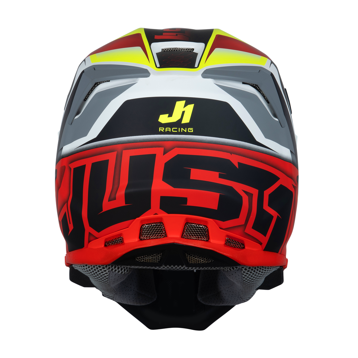 Just1 J22 Motocross Helmet Frenetik Fire Fluo Yellow Red White