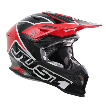 Just1 J39 Motocross Helmet Thruster Red Black White Gloss
