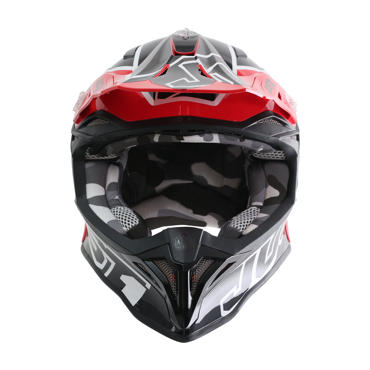 Just1 J39 Motocross Helmet Thruster Red Black White Gloss