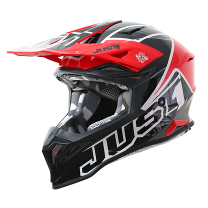 Just1 J39 Motocross Helmet Thruster Red Black White Gloss