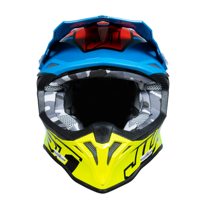 Just1 J39 Motocross Helmet Thruster Fluo Yellow Red Blue