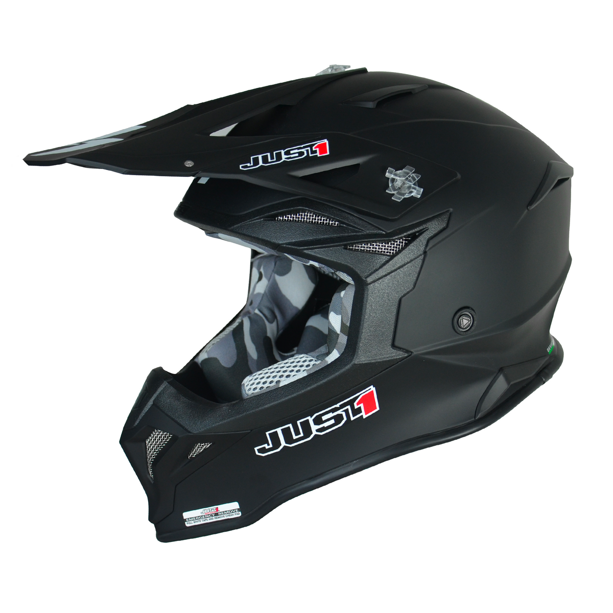 Just1 J39 Motocross Helmet Solid Black Matt