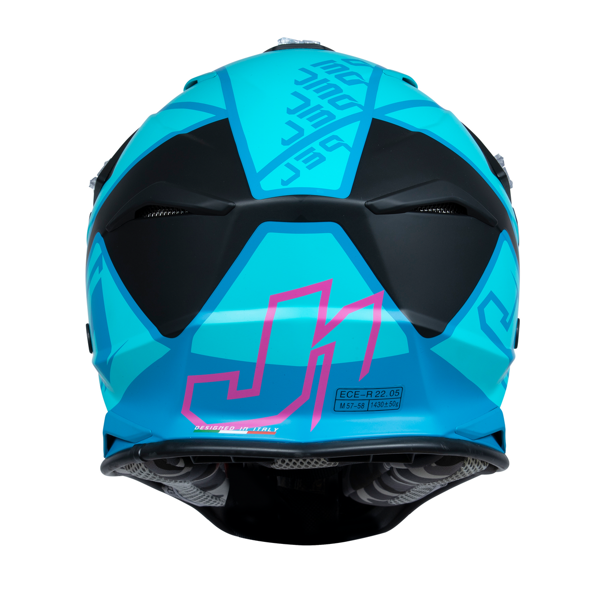 Just1 J39 Motocross Helmet Thruster Petrol Blue Fuxia Black