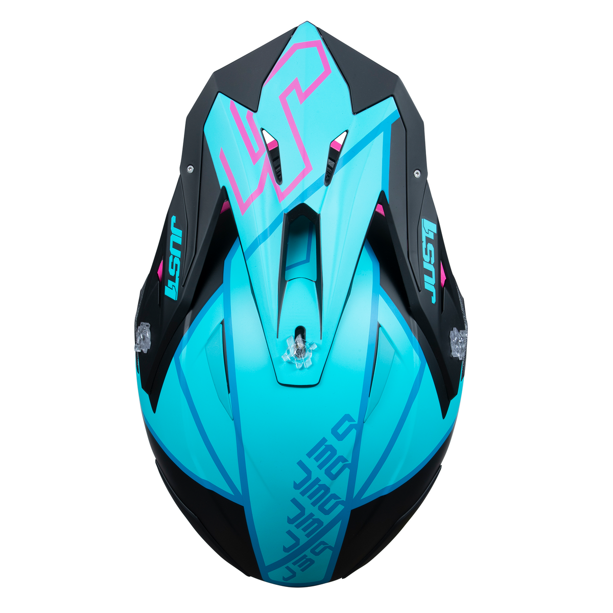 Just1 J39 Motocross Helmet Thruster Petrol Blue Fuxia Black