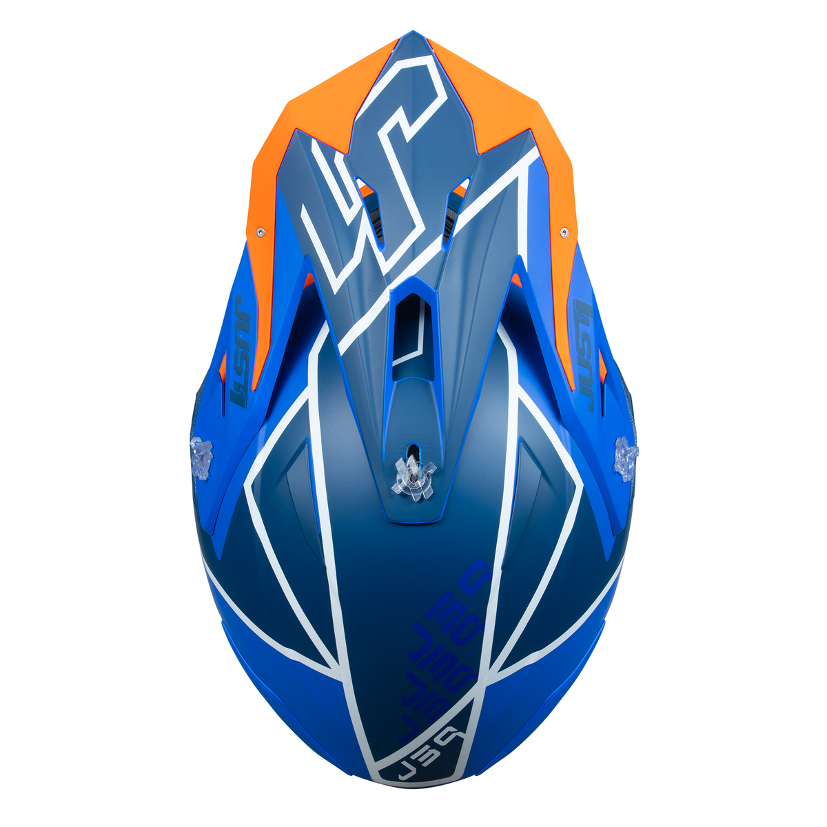 Just1 J39 Motocross Helmet Thruster White Fluo Orange Blue
