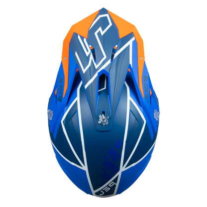 Just1 J39 Motocross Helmet Thruster White Fluo Orange Blue