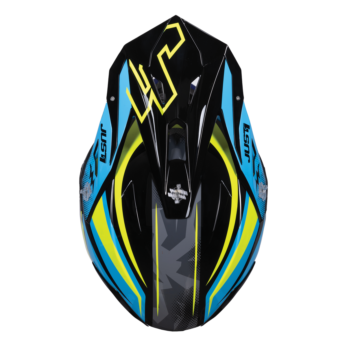 Just1 J39 Motocross Helmet Revo Blue Fluo Yellow Black Gloss