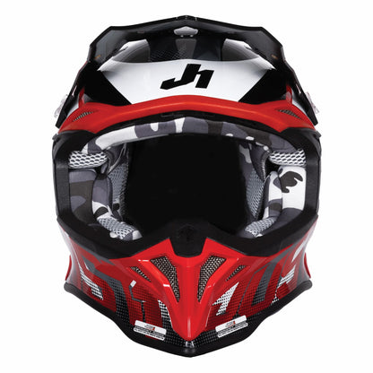 Just1 J39 Motocross Helmet Revo Red White Black Gloss