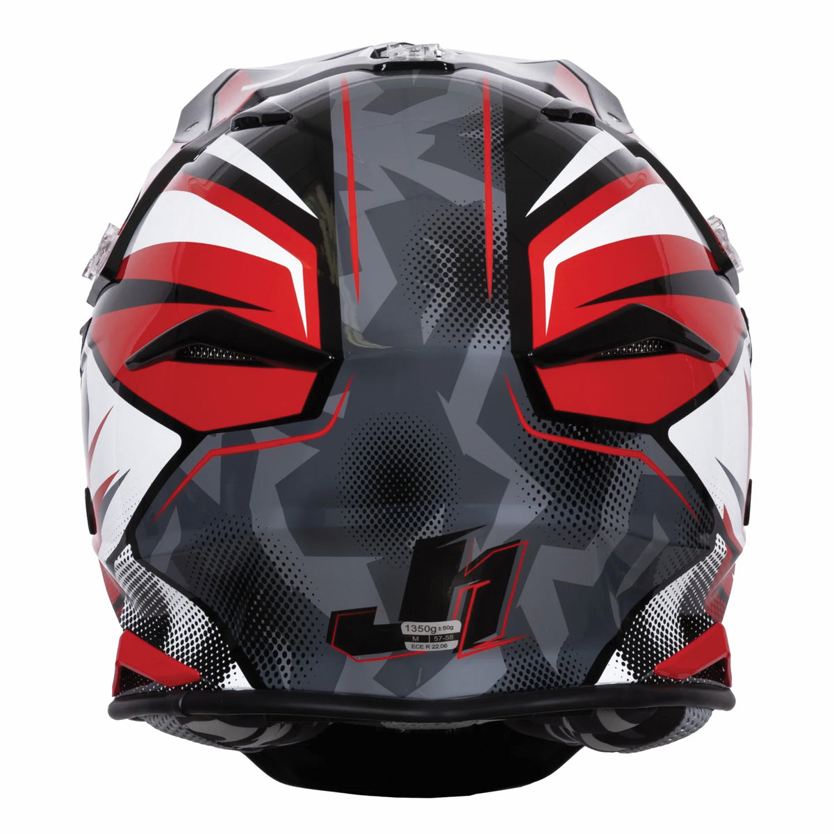 Just1 J39 Motocross Helmet Revo Red White Black Gloss