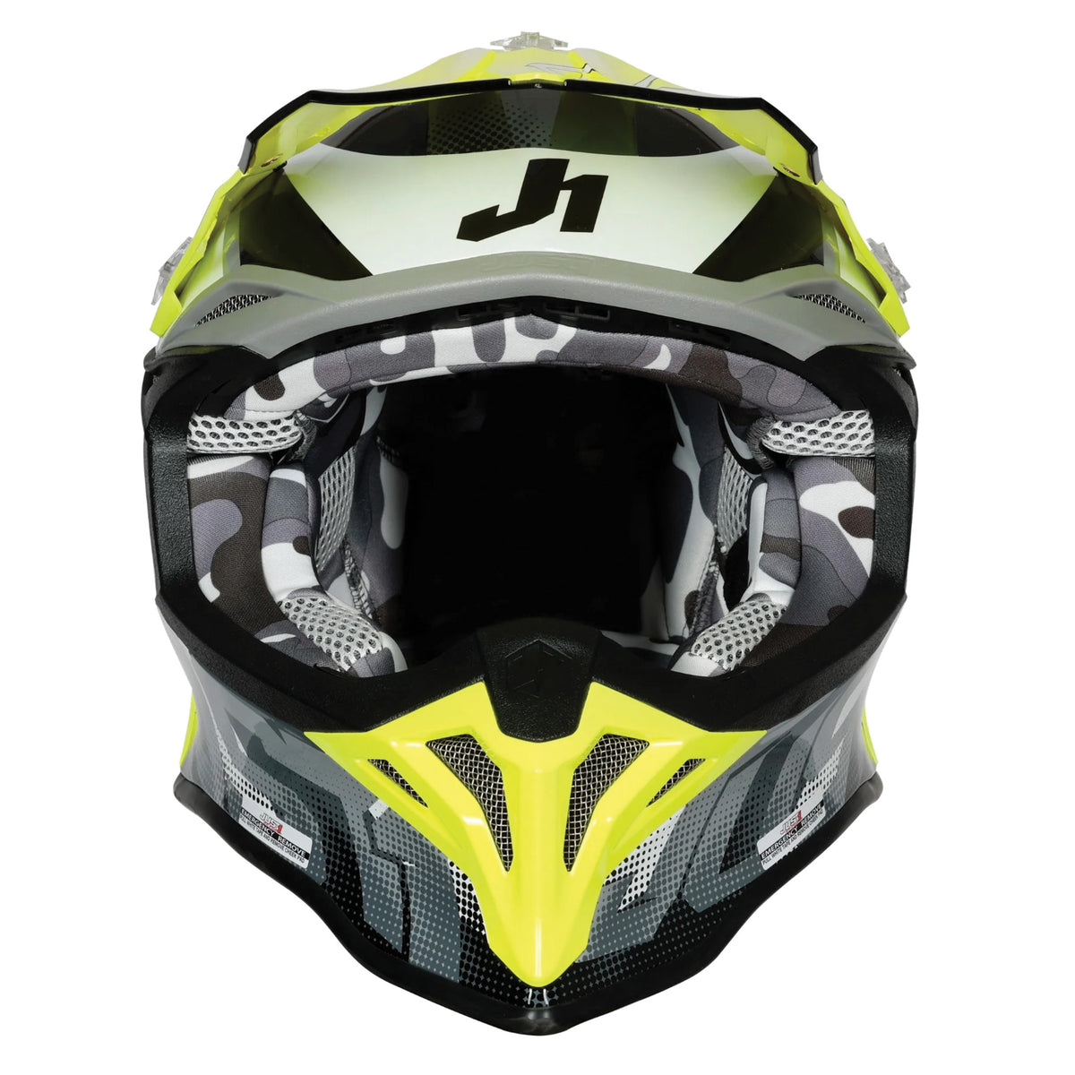 Just1 J39 Motocross Helmet Revo Grey Yellow Fluo Black Matt