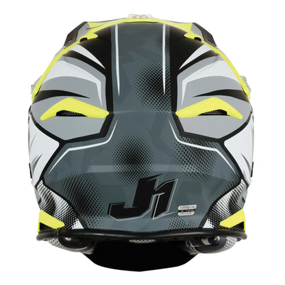Just1 J39 Motocross Helmet Revo Grey Yellow Fluo Black Matt