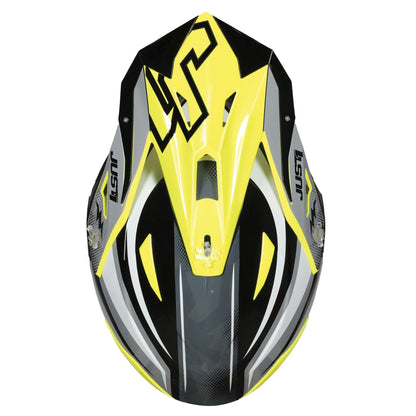 Just1 J39 Motocross Helmet Revo Grey Yellow Fluo Black Matt