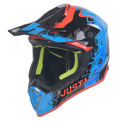 Just1 J38 MX Helmet Mask Blue/Red/Black Gloss