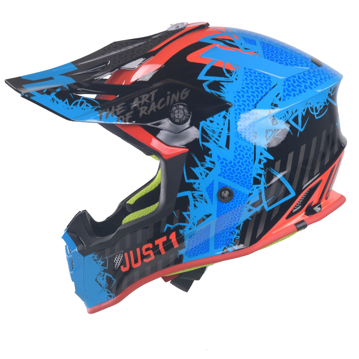 Just1 J38 MX Helmet Mask Blue/Red/Black Gloss