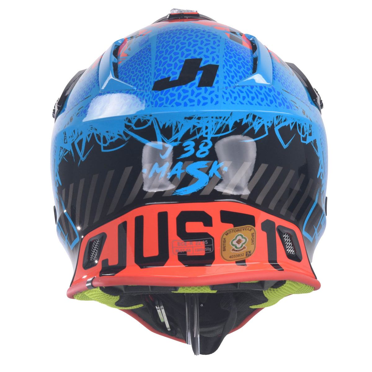 Just1 J38 MX Helmet Mask Blue/Red/Black Gloss
