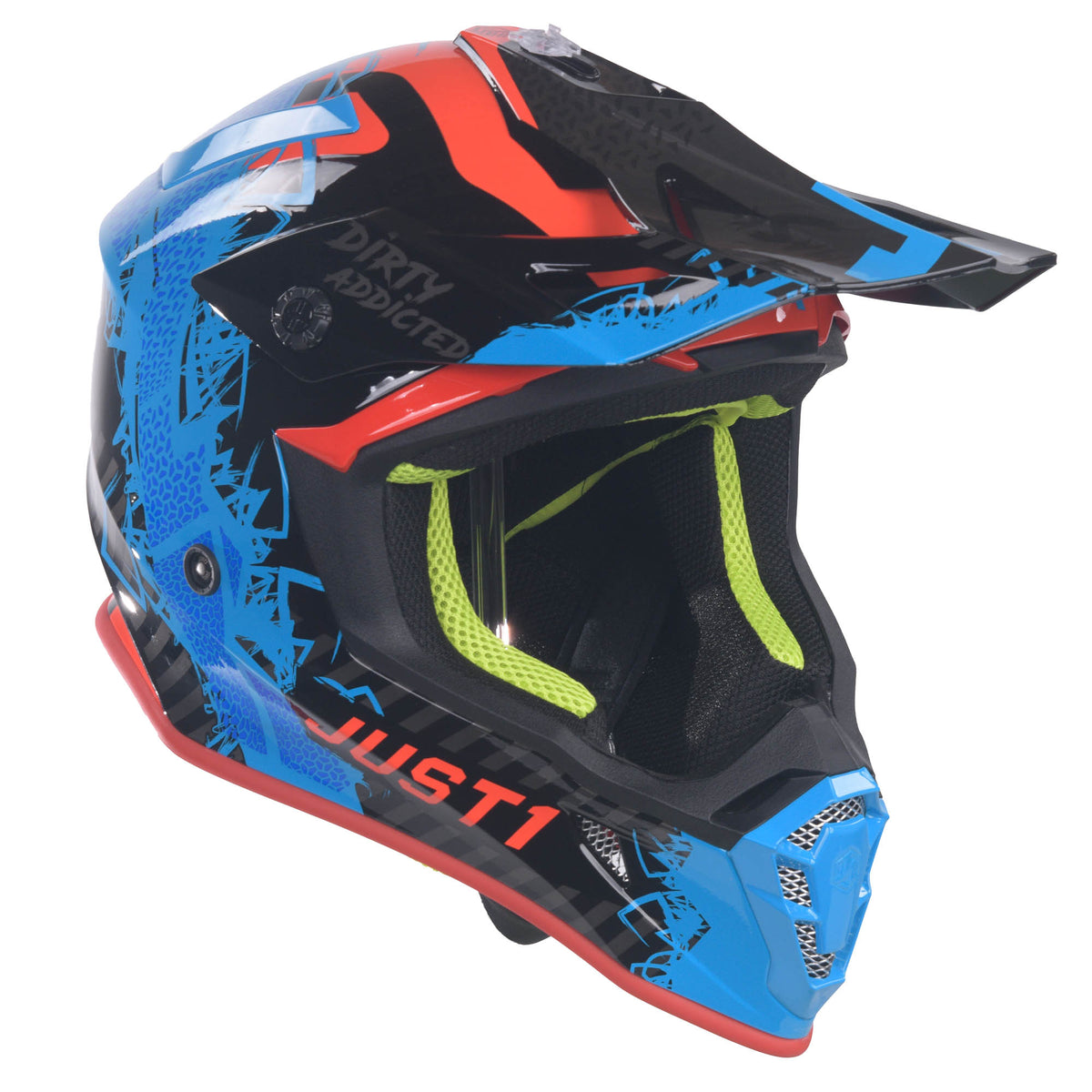 Just1 J38 MX Helmet Mask Blue/Red/Black Gloss
