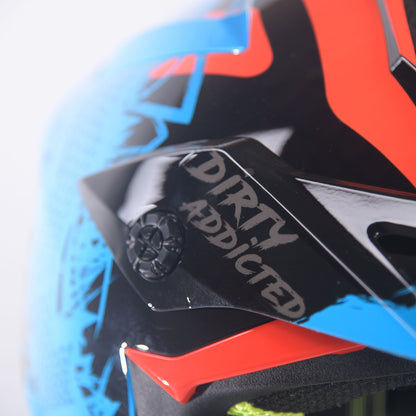 Just1 J38 MX Helmet Mask Blue/Red/Black Gloss