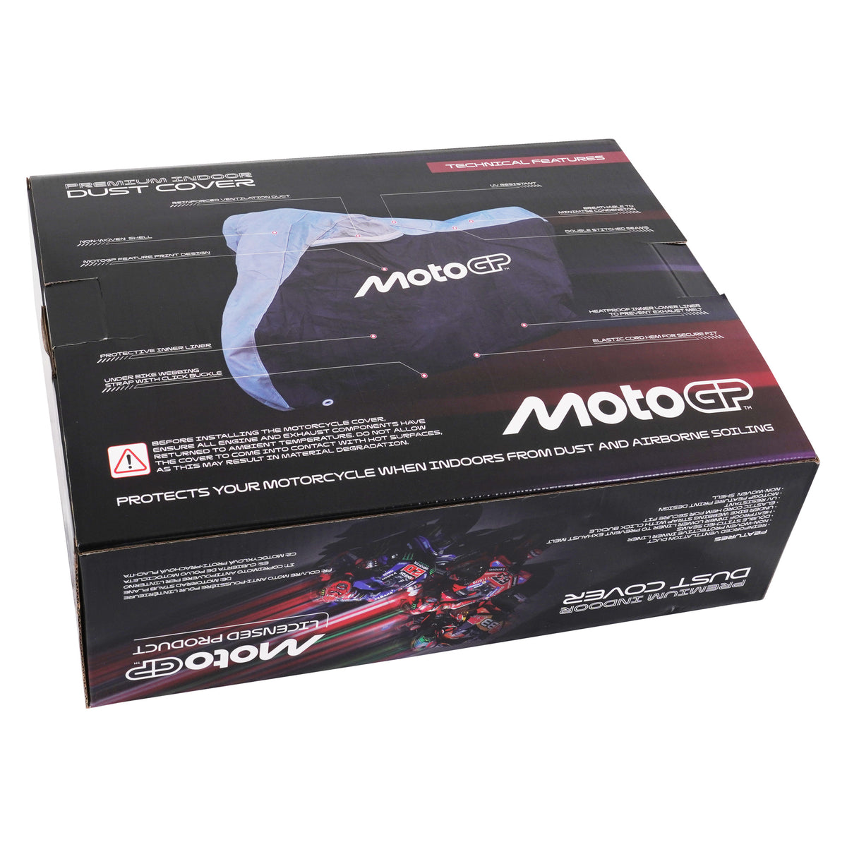 MotoGP Dust Cover - Black/Grey - Large Fits 750-1100cc