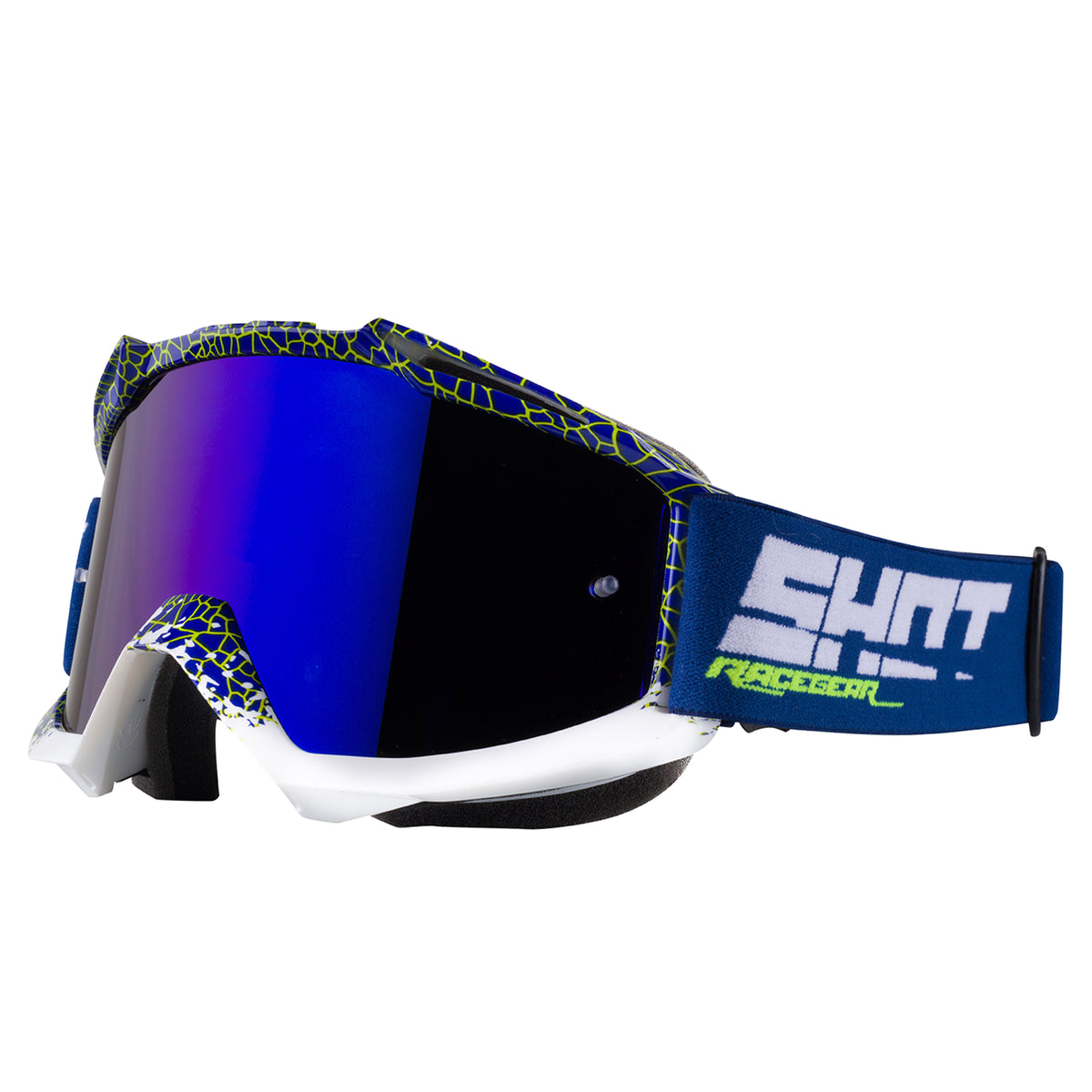 Shot Iris Dunke Blue/Neon Yellow Glossy Motocross Goggles
