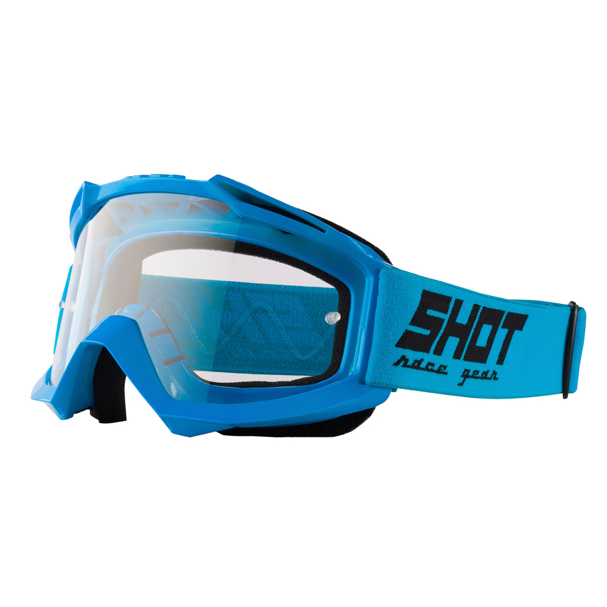 Shot Assault Blue Glossy Motocross Goggles