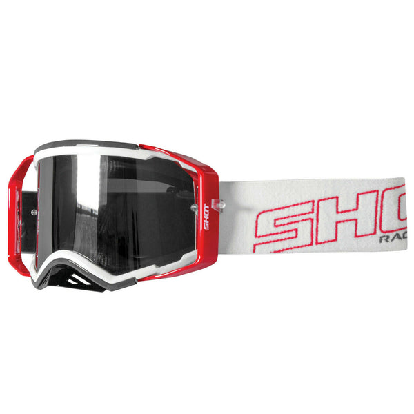 Shot Lite Grey Red Glossy Motocross Goggles