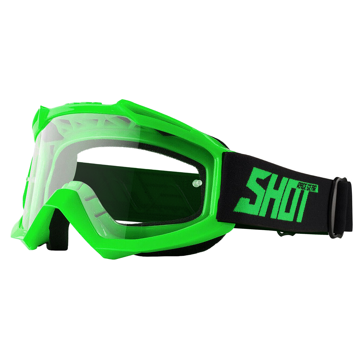 Shot Assault Neon Green Motocross Goggles