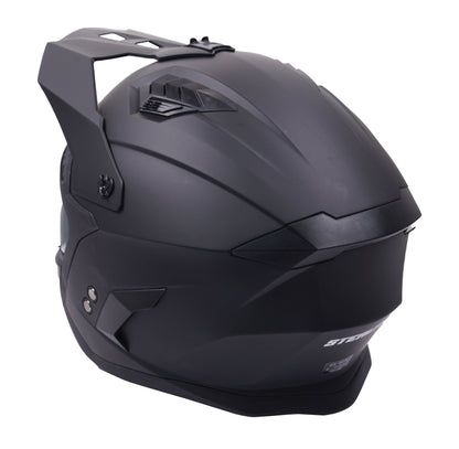 Stealth Fighter Multi Function Motorcycle Full & Open Face Helmet - Matt Black