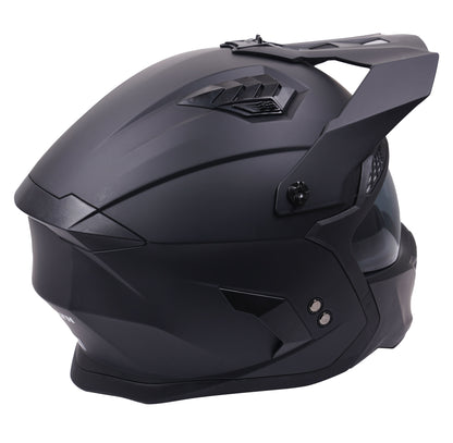 Stealth Fighter Multi Function Motorcycle Full & Open Face Helmet - Matt Black