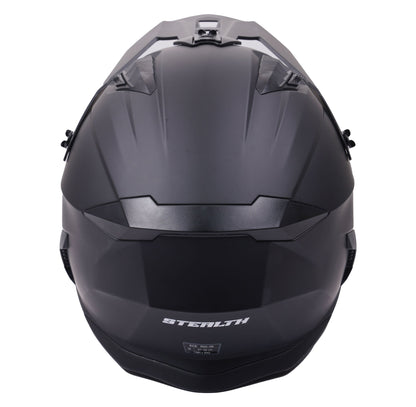 Stealth Fighter Multi Function Motorcycle Full & Open Face Helmet - Matt Black