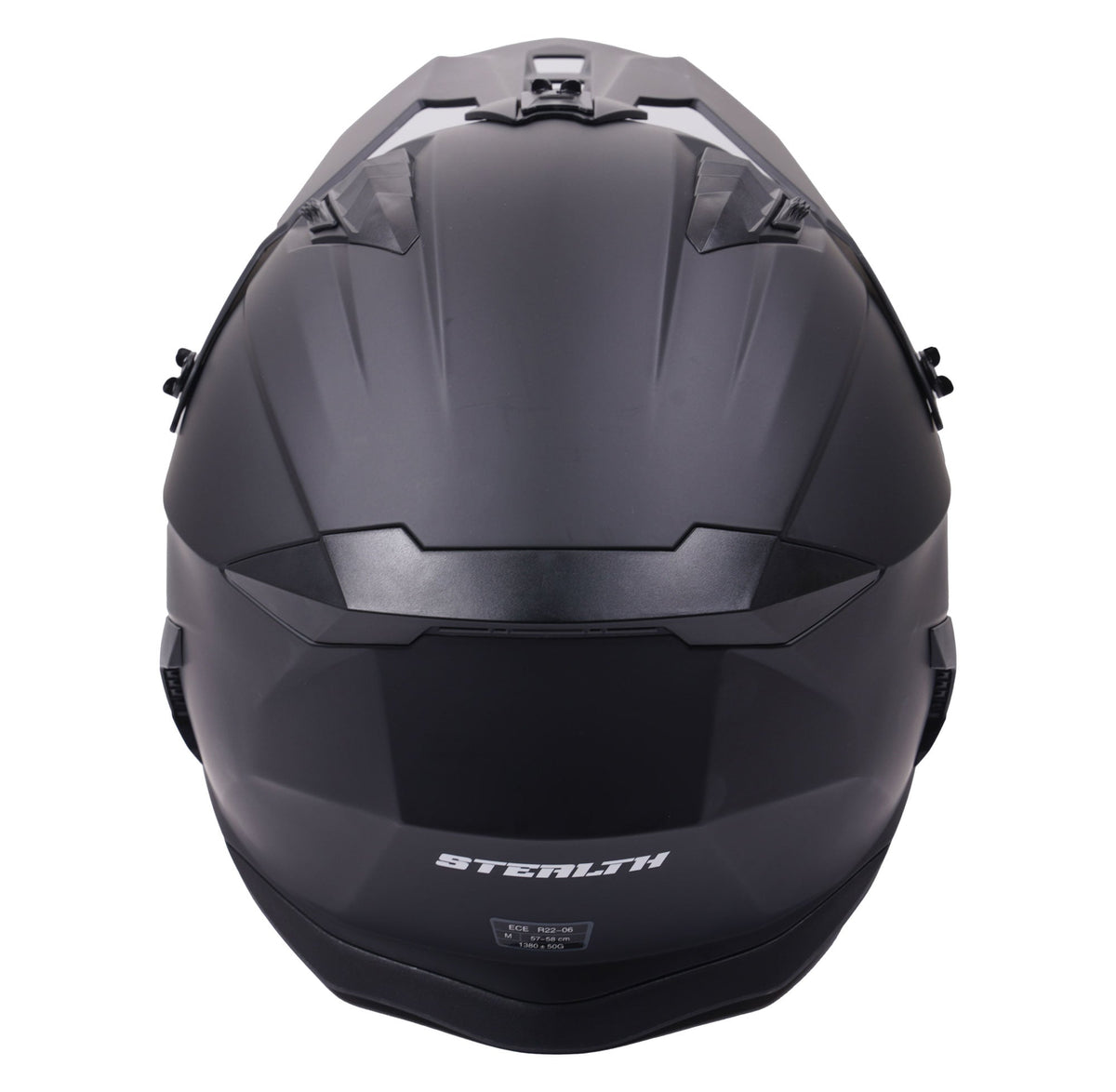 Stealth Fighter Multi Function Motorcycle Full & Open Face Helmet - Matt Black