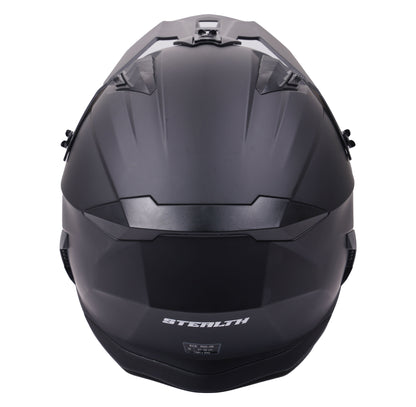 Stealth Fighter Multi Function Motorcycle Full & Open Face Helmet - Matt Black