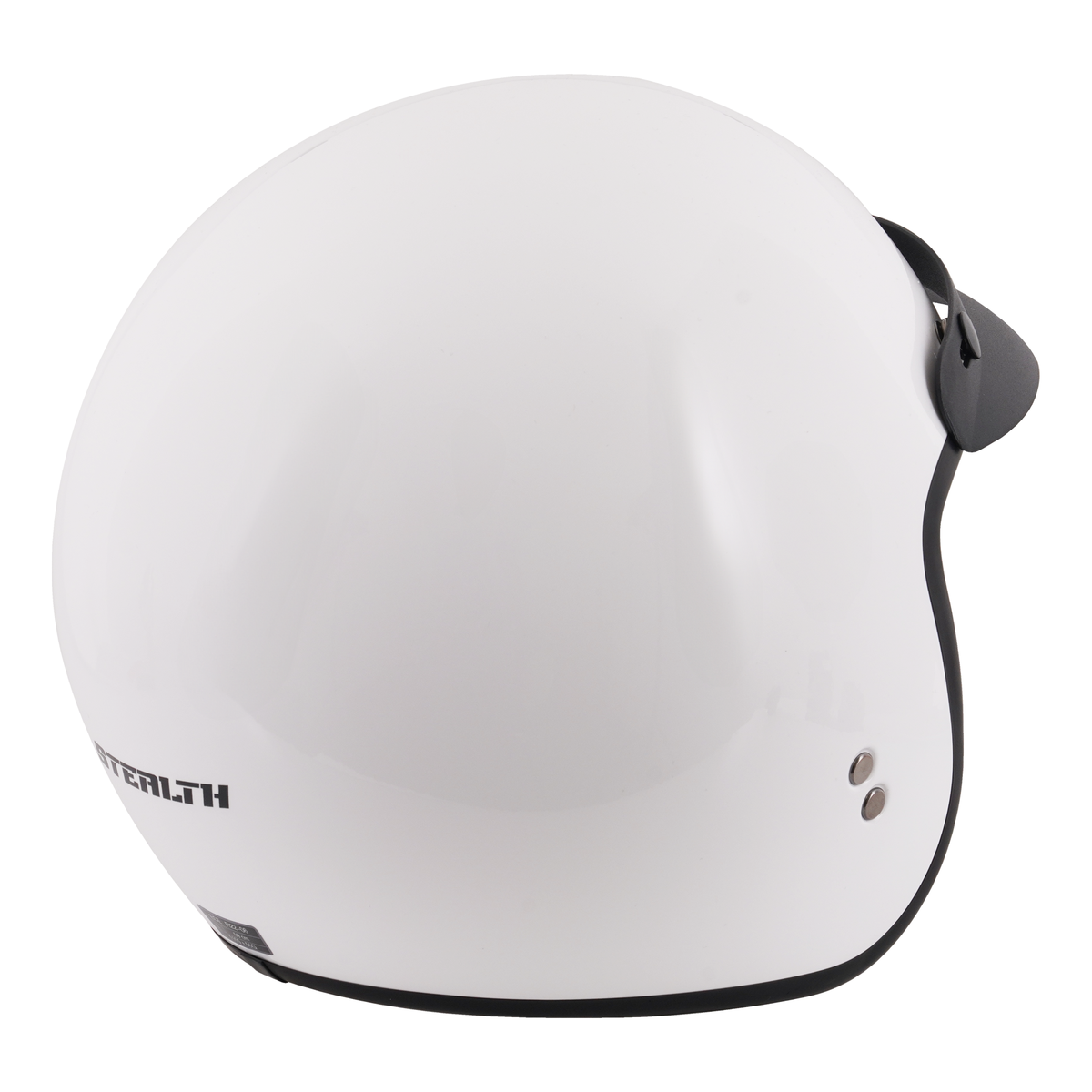 Stealth Open Face Helmet With Peak - Gloss White