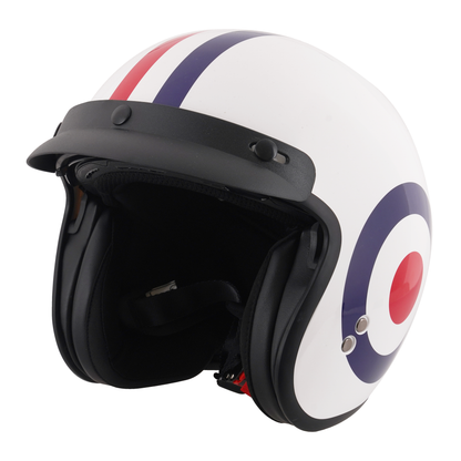 Stealth Open Face Helmet With Peak - Roundel