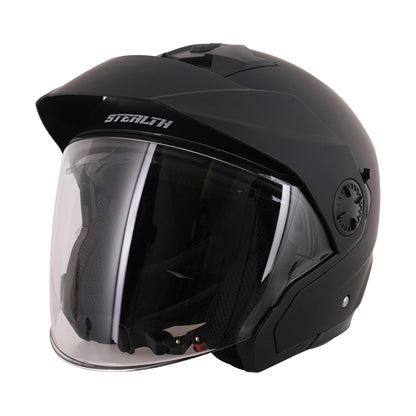 Stealth Metro Open Face Helmet - Matt Black